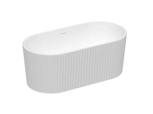 Vrijstaand Geribbeld Acrylbad Wit (Glanzend) 220 Liter 150 X 75 X 58 Cm Aliena