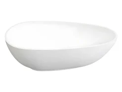 Vrijstaande Assymetrische Badkuip In Solid Surface - 268L - 172 X 83 X 53 Cm - Wit - Fenice