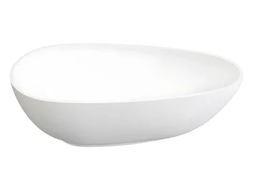 Vrijstaande Assymetrische Badkuip In Solid Surface - 268L - 172 X 83 X 53 Cm - Wit - Fenice