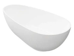 Vrijstaande Assymetrische Badkuip In Solid Surface - 268L - 172 X 83 X 53 Cm - Wit - Fenice