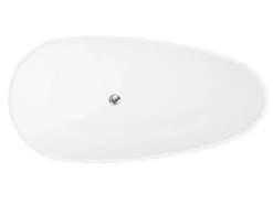 Vrijstaande Assymetrische Badkuip In Solid Surface - 268L - 172 X 83 X 53 Cm - Wit - Fenice