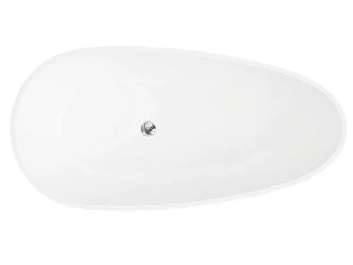 Vrijstaande Assymetrische Badkuip In Solid Surface - 268L - 172 X 83 X 53 Cm - Wit - Fenice