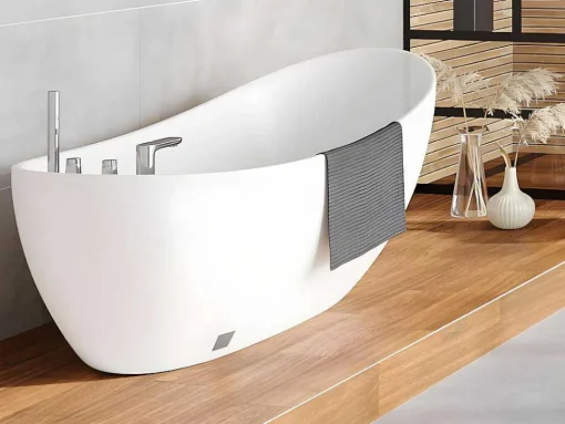 Vrijstaande Badkuip Natalia - Eenpersoons - 220L- 150X75Xh70Cm - Wit