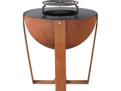 Vuurkorf, Barbecue En Plancha 3 In 1 Van Staal Corten L70 X H80 X D70 Cm - Grezio