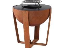 Vuurkorf, Barbecue En Plancha 3 In 1 Van Staal Corten L70 X H80 X D70 Cm - Grezio
