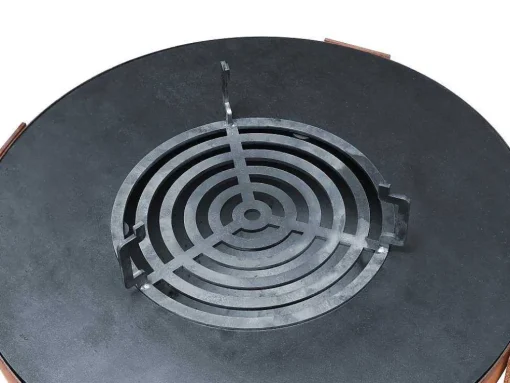 Vuurkorf, Barbecue En Plancha 3 In 1 Van Staal Corten L70 X H80 X D70 Cm - Grezio