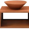 Vuurkorf Van Staal Corten Met Bergruimte Voor Hout - L90 X H67,5 X D75 Cm - Bezio