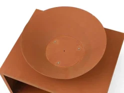 Vuurkorf Van Staal Corten Met Bergruimte Voor Hout - L90 X H67,5 X D75 Cm - Bezio