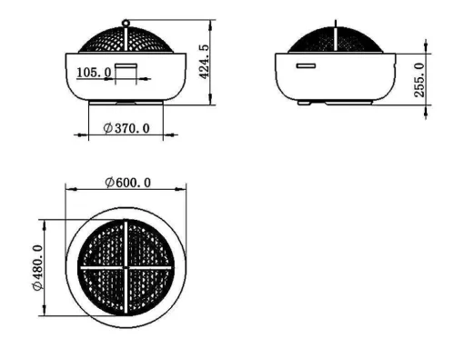 Vuurkorf-Grill Van Mgo - L60,5 X D60,5 X H42,5 Cm - Garmona