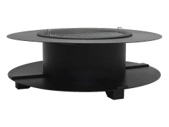 Vuurkorf-Plancha/Grill Met Bergruimte Voor Hout - L120 X B120,5 X H40 Cm - Barcena