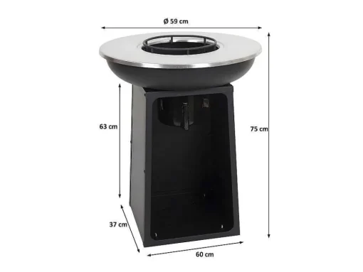 Vuurschaal Met Grillplaat Mcw-K97, O59Cm Zwart