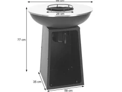 Vuurschaal Met Grillplaat Mcw-K97, O66Cm Zwart