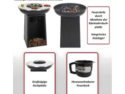 Vuurschaal Met Grillplaat Mcw-K97, O66Cm Zwart