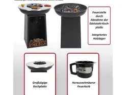 Vuurschaal Met Grillplaat Mcw-K97, O59Cm Zwart