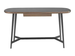 Walnoot En Zwart Getint Glazen Bureau 3137 Angel Cerda