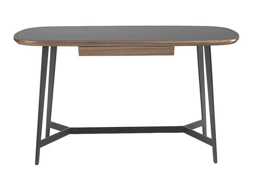 Walnoot En Zwart Getint Glazen Bureau 3137 Angel Cerda