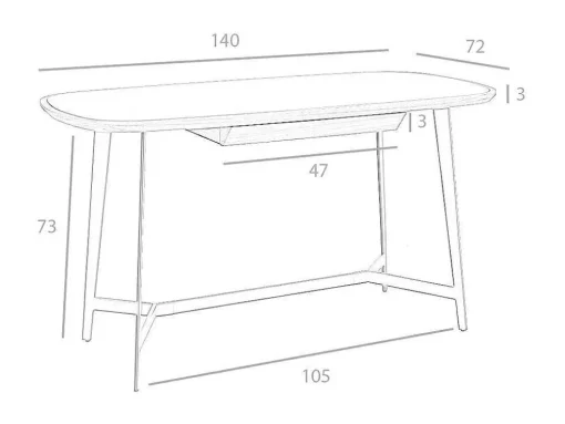 Walnoot En Zwart Getint Glazen Bureau 3137 Angel Cerda