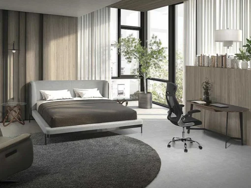Walnoot En Zwart Getint Glazen Bureau 3137 Angel Cerda