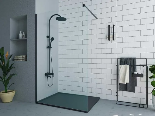 Wand Voor Inloopdouche Industriele Stijl - Mat Zwart - 120X200 Cm - Daren - Koop Nu Online