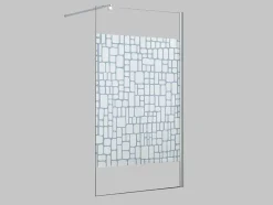Wand Voor Inloopdouche Laura Van Gezeefdrukt Glas - 120X190 Cm