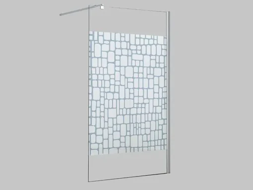 Wand Voor Inloopdouche Laura Van Gezeefdrukt Glas - 120X190 Cm