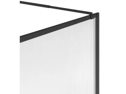 Wand Voor Inloopdouche Met Structuurglas - 120 X 200 Cm, Mat Zwart - Virana