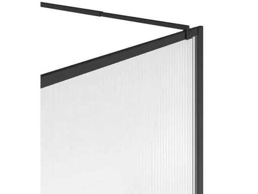 Wand Voor Inloopdouche Met Structuurglas - 120 X 200 Cm, Mat Zwart - Virana