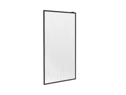 Wand Voor Inloopdouche Met Structuurglas - 120 X 200 Cm, Mat Zwart - Virana