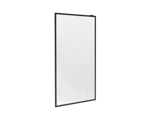 Wand Voor Inloopdouche Met Structuurglas - 120 X 200 Cm, Mat Zwart - Virana