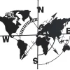 Wanddecoratie Van Metaal - Wereldkaart - H80 X L107 Cm - Zwart - Worldy