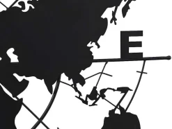 Wanddecoratie Van Metaal - Wereldkaart - H80 X L107 Cm - Zwart - Worldy
