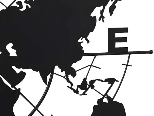 Wanddecoratie Van Metaal - Wereldkaart - H80 X L107 Cm - Zwart - Worldy