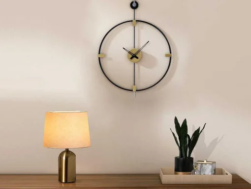 Wandklok Van Metaal - D47 Cm - Zwart - Hamona