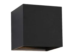 Wandlamp Met Ledverlichting Van Aluminium - D10 Cm X H10 - Zwart - Paisley