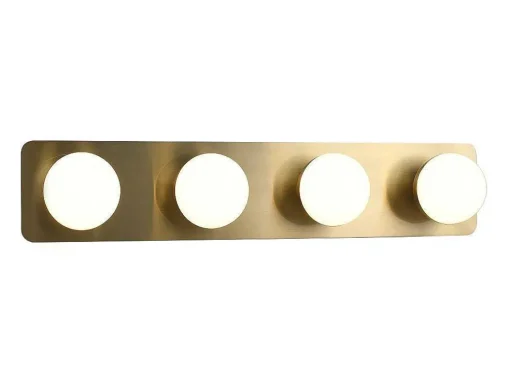 Wandlamp Voor Badkamer Met Ledverlichting Van Metaal, 4 Spots - L40 Cm - Goudkleurig - Morley