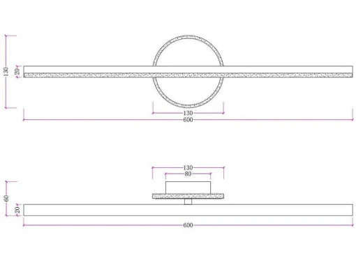 Wandlamp Voor Badkamer Met Ledverlichting Van Aluminium - L60 Cm - Goudkleurig - Taunton