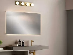 Wandlamp Voor Badkamer Met Ledverlichting Van Metaal, 4 Spots - L40 Cm - Goudkleurig - Morley