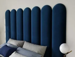 Wandpaneel Voor Hoofdeinde Japi - 210 Cm - Fluweel - Blauw - Van Pascal Morabito