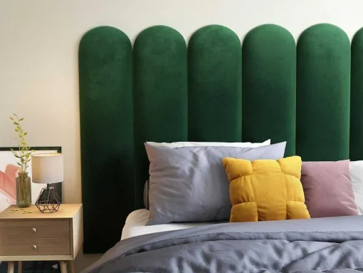Wandpaneel Voor Hoofdeinde Japi - 210 Cm - Fluweel - Groen - Van Pascal Morabito