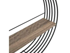 Wandplank Met 1 Plank - Mdf En Metaal - L50 X D13 X H50 Cm - Zwart - Moha