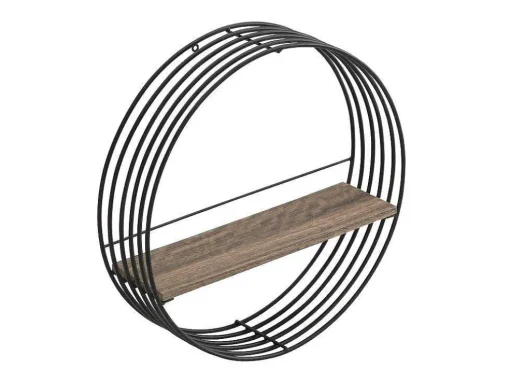 Wandplank Met 1 Plank - Mdf En Metaal - L50 X D13 X H50 Cm - Zwart - Moha