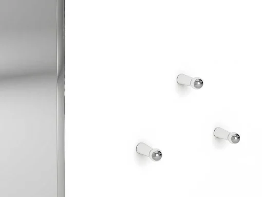 Wandspiegel Met 3 Haken - L. 120 X H. 60 - Wit - Niklos