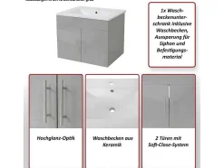 Wastafel + Wastafelmeubel Mcw-D16, Wit