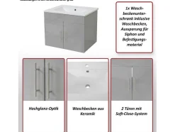 Wastafel + Wastafelmeubel Mcw-D16, Wit