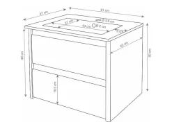 Wastafel + Wastafelmeubel Mcw-B19, Zwart