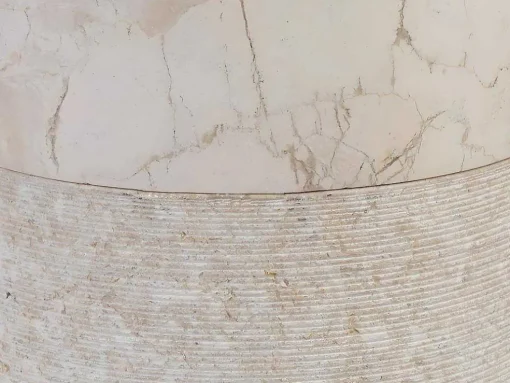Wastafel Badkamer Op Voet Van Marmer Lanta - Kleur Creme