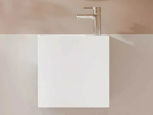 Wastafel Van Solid Surface Met Nis - Wit - 40 Cm - Pumori