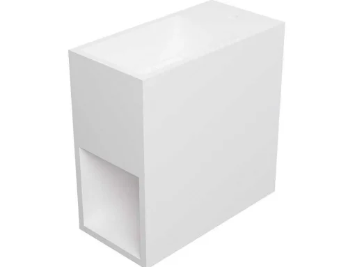 Wastafel Van Solid Surface Met Nis - Wit - 40 Cm - Pumori