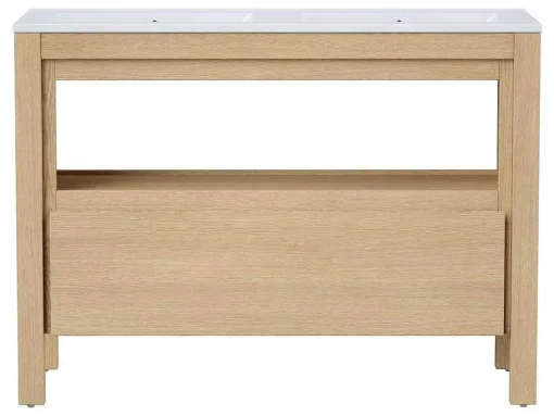 Wastafelmeubel Met Inbouwwastafel - Eikenfineer - 120 Cm - Cosmoti