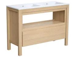 Wastafelmeubel Met Inbouwwastafel - Eikenfineer - 120 Cm - Cosmoti
